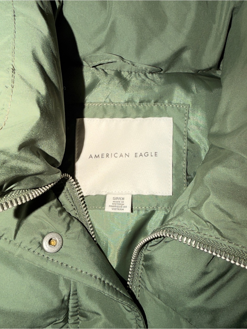 American Eagle Outfitters Olive Puffer Vest - Women Jackets & Coats - Picture 2 of 2